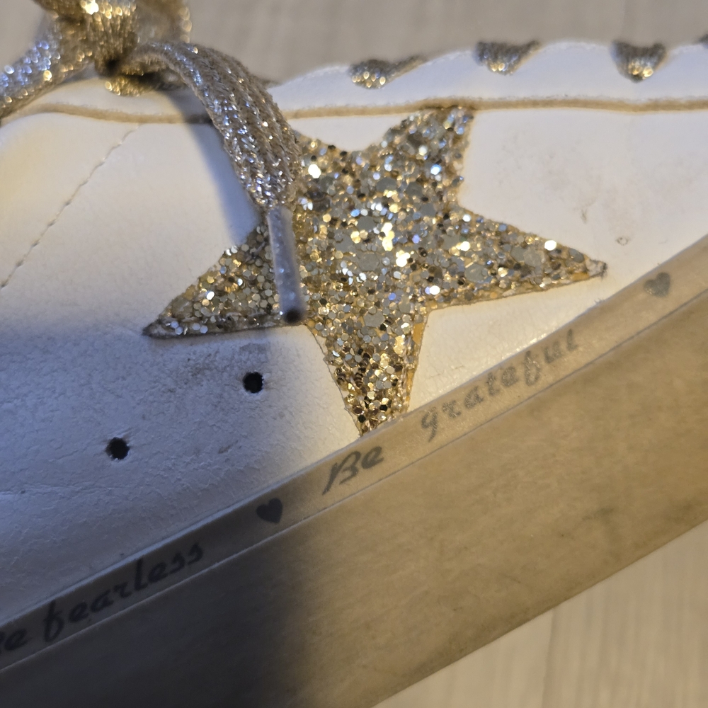 ShuShop REBA Stylish White and Gold Women's Sneakers - Picture 5 of 5